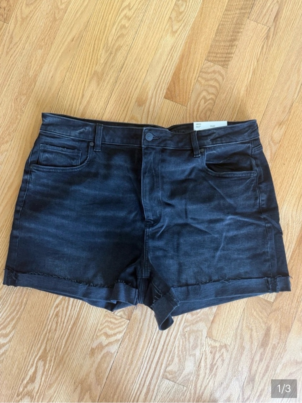 American Eagle Outfitters Black Denim Mom Shorts